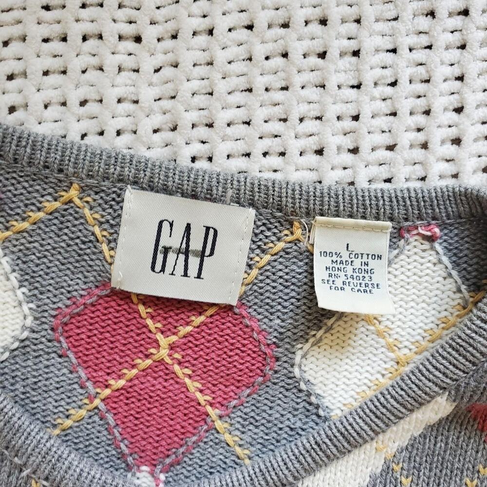 Gap pink white and grey button up sweater 100% cotton excellent condition - Picture 4 of 7